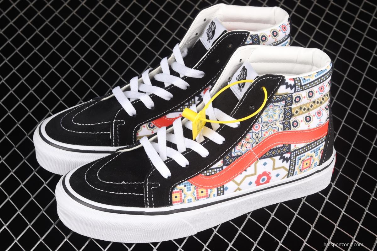 Vans Sk8-Hi Moroccan style theme series high top leisure sports shoes VN0A4BV8687