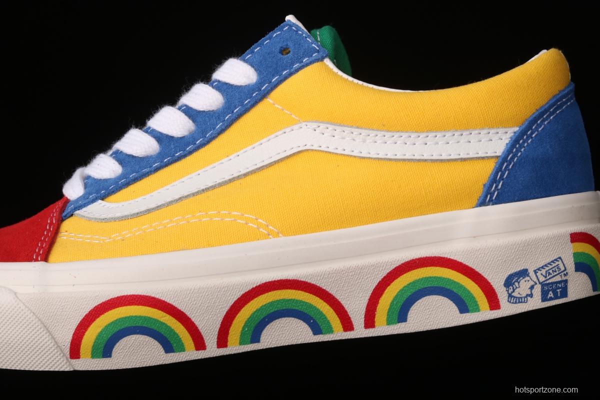 Vans Old Skool 36 limits high-end regional Anaheim color rainbow low-top casual board shoes VN0A54F34SB