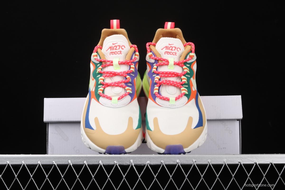 NIKE Air Max 270React new high-frequency mesh function half-palm air cushion cushioning running cloth shoes CQ4805-071