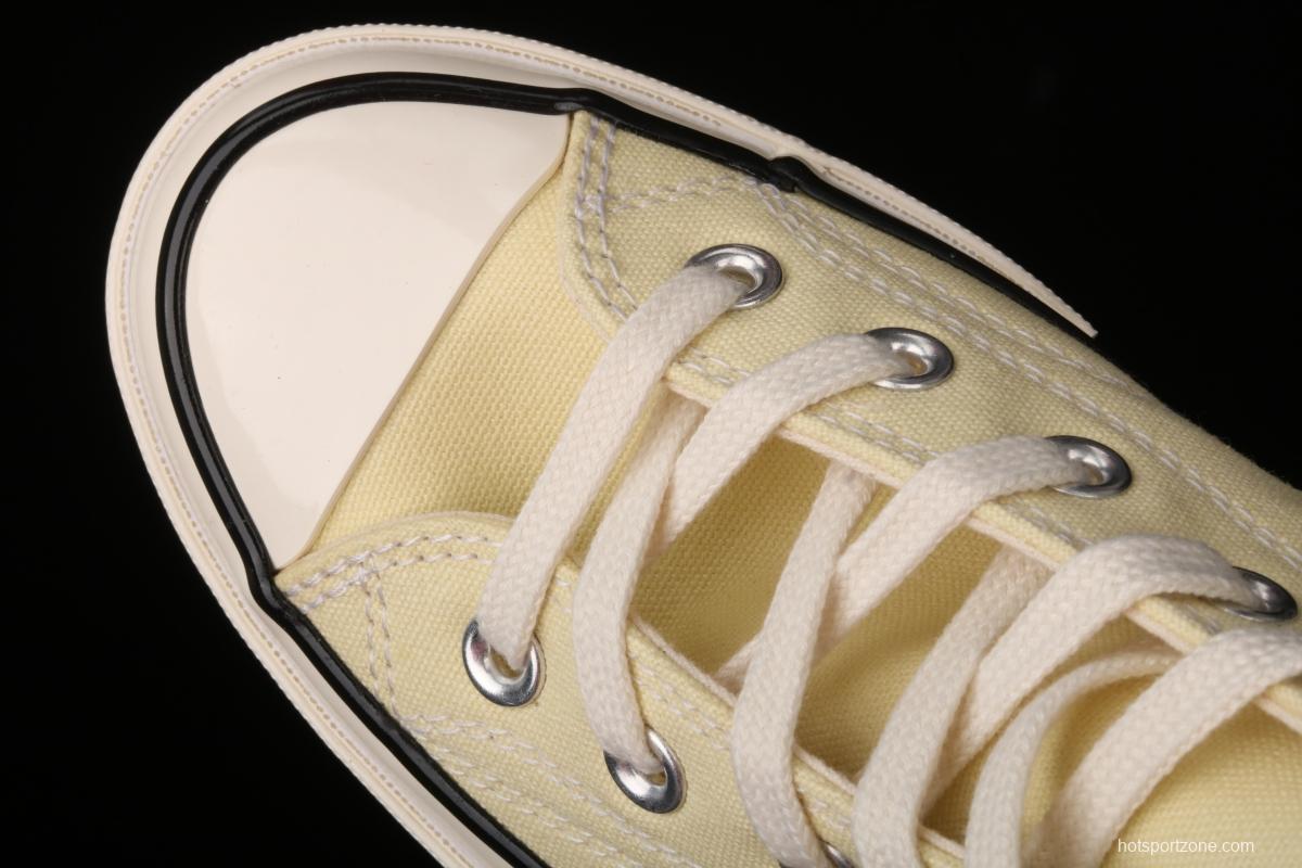 Converse 70s spring new color environmental protection cream yellow high top leisure board shoes 170795C