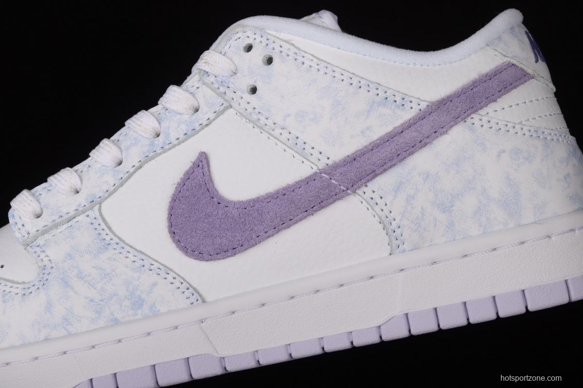 NIKE SB DUNK Low Prm white light purple color SB buckle rebound fashion leisure board shoes DM9467-500