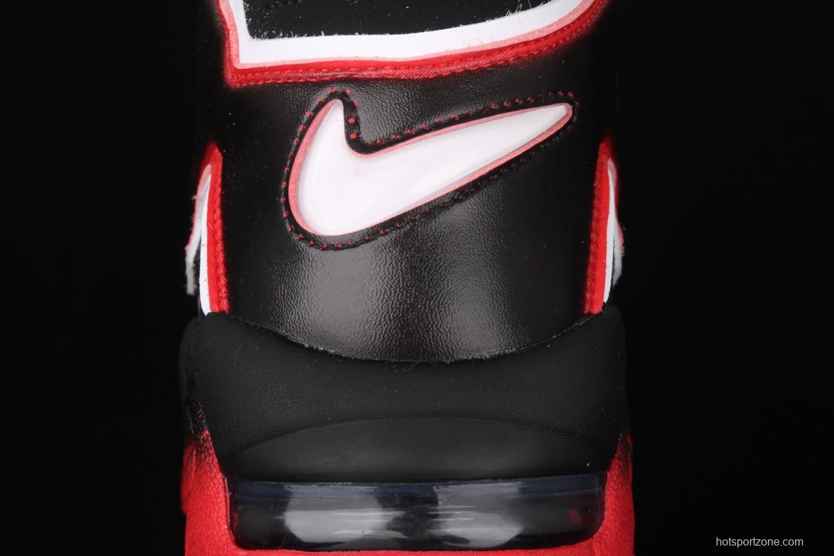 NIKE Air More Uptempo 96 QS Laser Crimson Pippen initial series classic high street leisure sports culture basketball shoes black lava gradual red and white CJ6129-001
