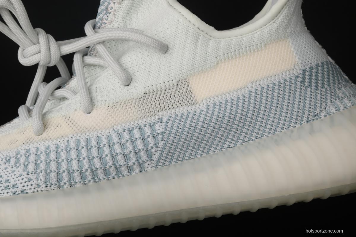 Adidas Yeezy 350 V2 Boost Basf FW3043 Darth Coconut 350 second generation hollowed-out silk ice blue color BASF Boost original