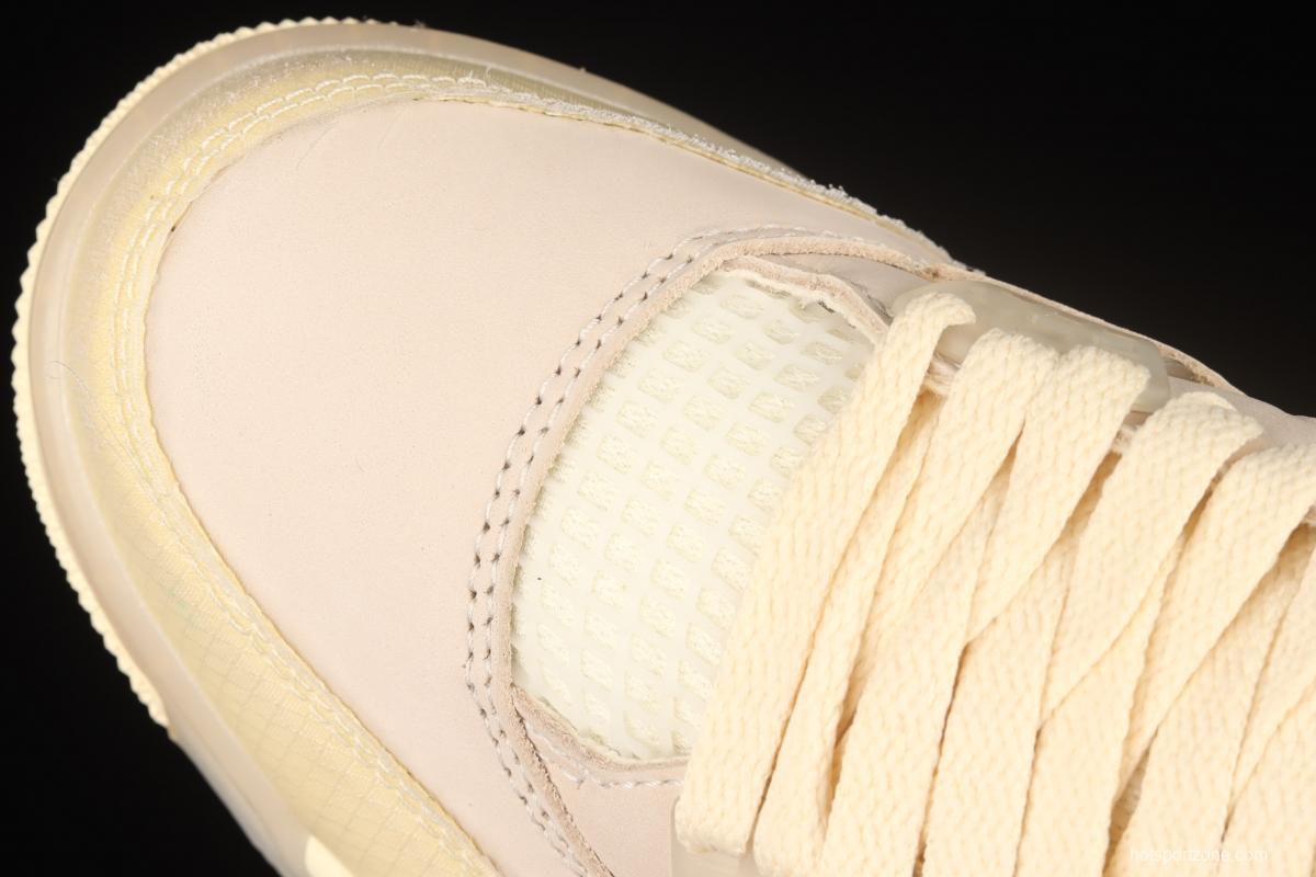 OFF-WHITE x Air Jordan 4 Retro Cream/Sail retro leisure sports culture basketball shoes CV9388-100