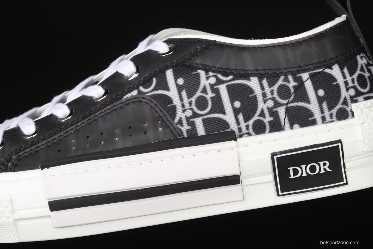 Authentic Dior B23 Oblique Low Top Sneakers Dior CD ghosting low upper board shoes 3SH118YJR 063 White/Black