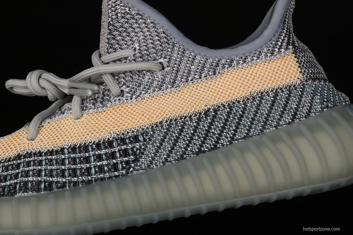 Adidas Yeezy 350 Boost V2 Ash Blue GY7657 Darth Coconut 350 second generation hollowed-out water wash tannin color BASF Boost original