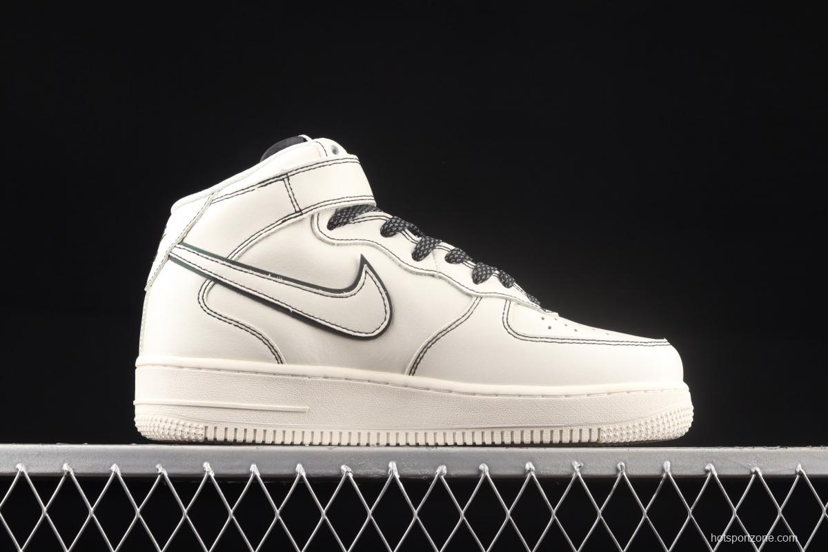 NIKE Air Force 1x07 Mid 3M reflective air force leisure board shoes AA1118-011,
