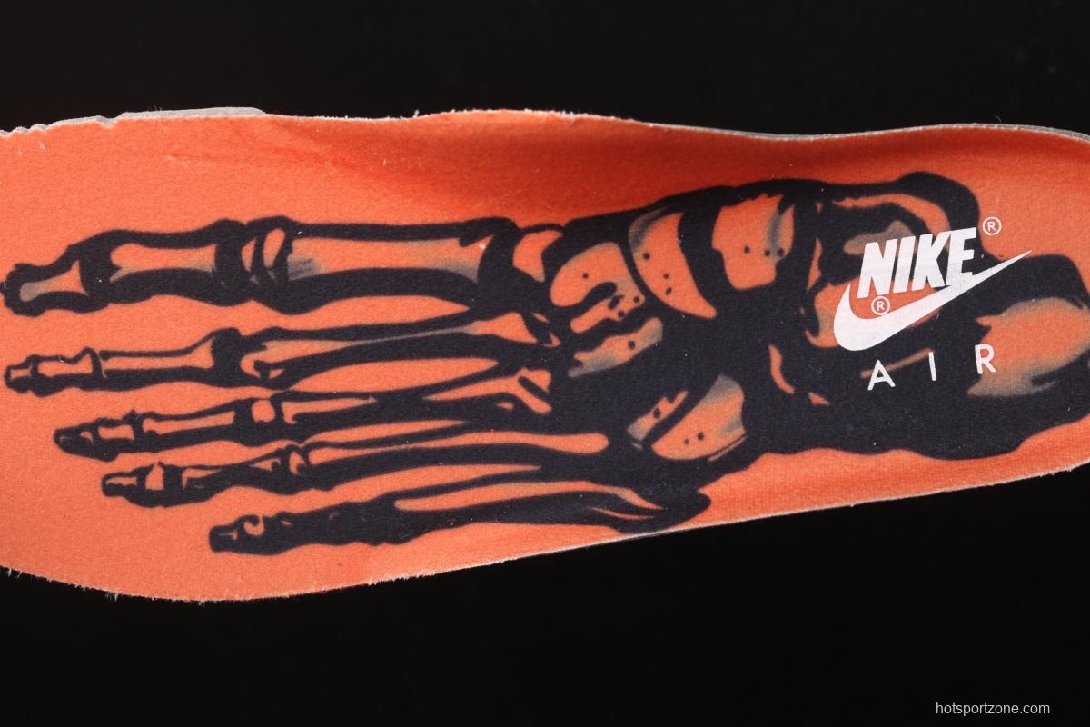 NIKE Air Force 1 Mid'07 Skeleton QS Halloween orange luminous skeleton limited casual board shoes CU8067-801