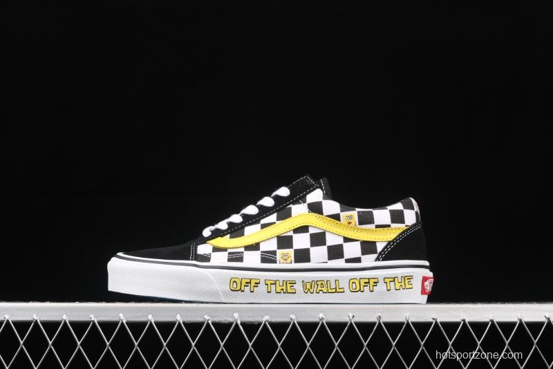 SpongeBob x Vans Old Skool co-signed VN0A38G19EK low-top casual board shoes.