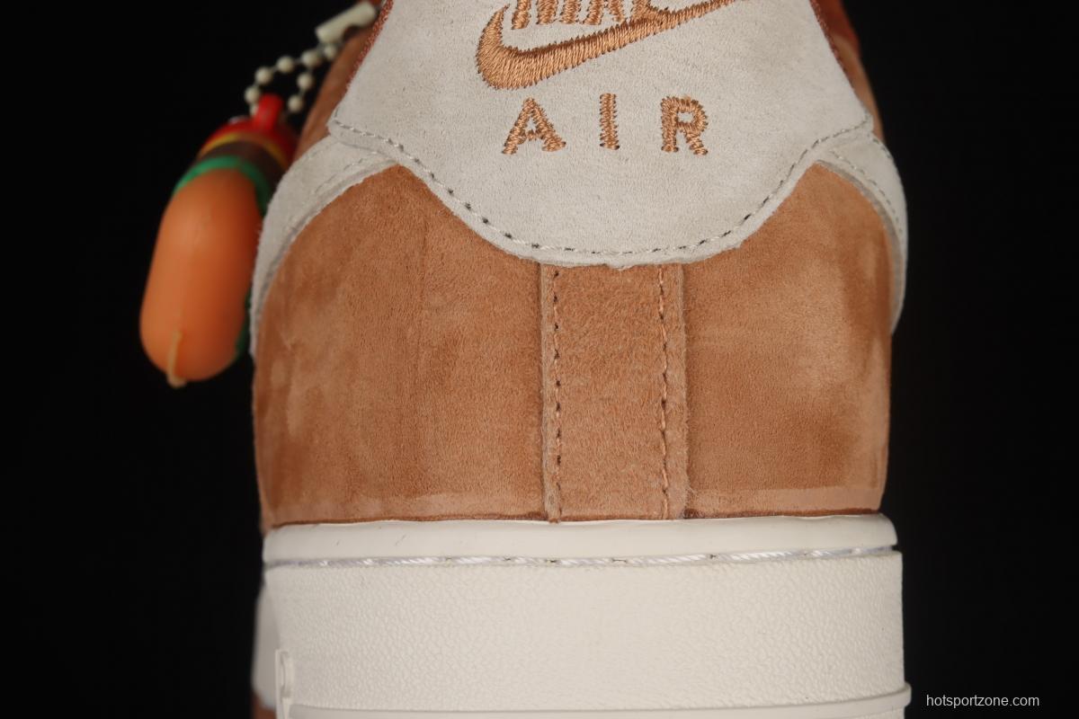 NIKE Air Force 1x 07 ESS milk tea hamburger low top casual board shoes CW2288-855