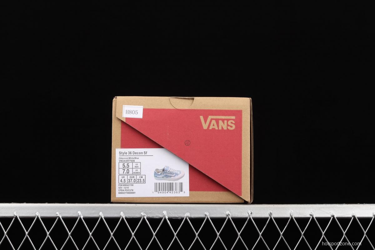 Vans Style 36 Decon SF Blue and White Blue and White Vulcanized canvas Leisure Sports Board shoes VN0A5HFF686