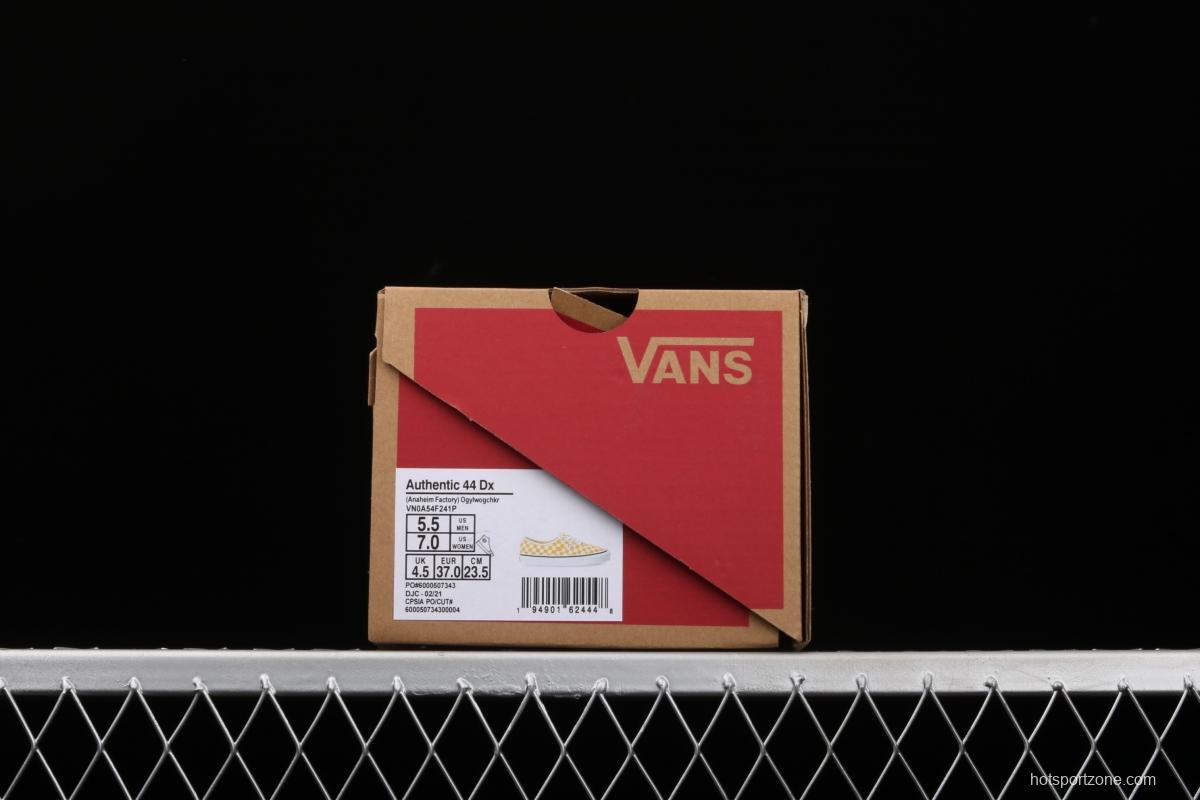 Vans Authentic classic Anna Heim orange checkerboard 4-hole low-edge high-end vulcanized skateboard shoes VN0A54F241P