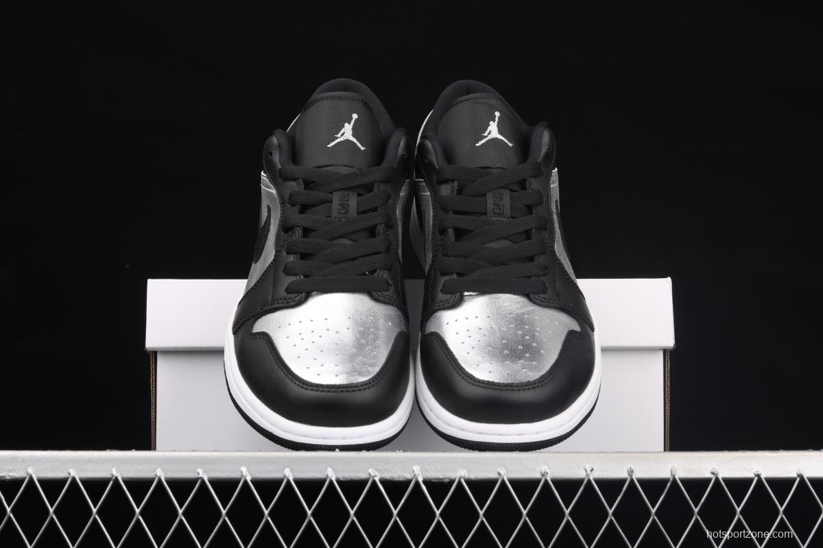Air Jordan 1 Low low-top black silver culture leisure sports shoes DA5551-001