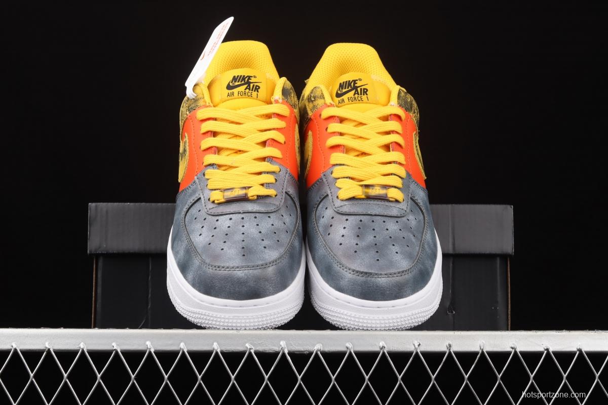 Air Force 1 Low Dark Sulphur yellow orange gray low top sports leisure board shoes CZ0337-700