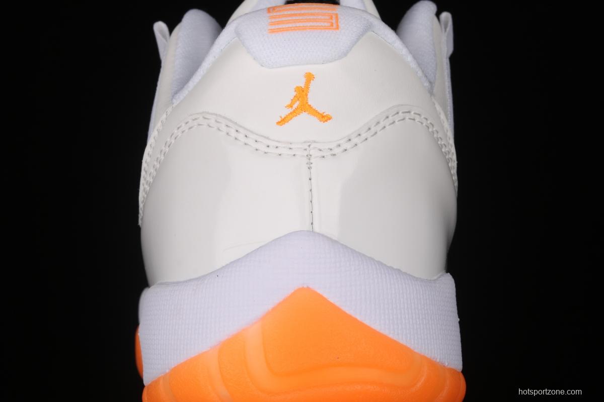 Air Jordan 11 Bright Citus 11 white orange low top basketball shoes true carbon AH7860-139