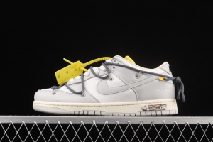 OFF-White x NIKE DUNK Low OW gray SB buckle rebound fashion casual board shoes DM1602-105