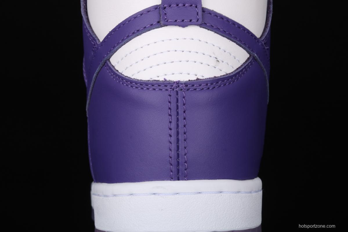 NIKE SB DUNK High Varsity Purple dunk series white and purple color retro high top leisure sports skateboard shoes DC5382-100