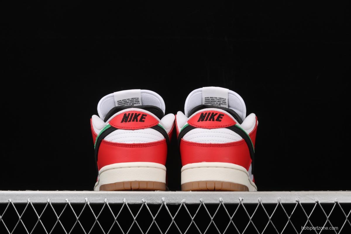 Frame Skate x NIKE SB DUNK Low Habibi white and red double hook dunk series retro low side leisure sports skateboard shoes CT2550-600