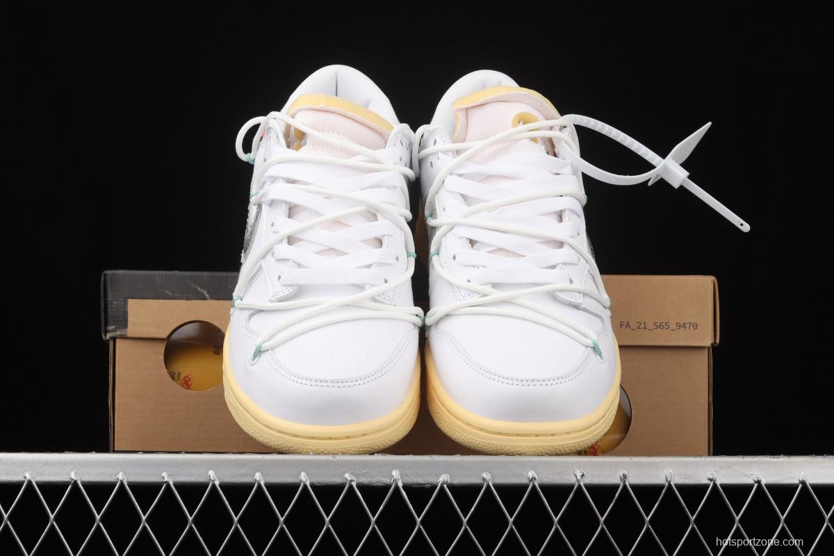 OFF-White x NIKE DUNK Low 04 of 50 OW white gray leisure sports skateboard shoes DM1602-127,