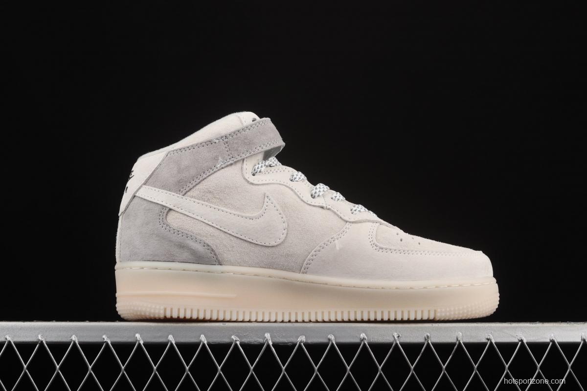 Reigning Champ x NIKE Air Force 1' 07 Mid defending champion 3M reflective sports leisure board shoes 807618-300