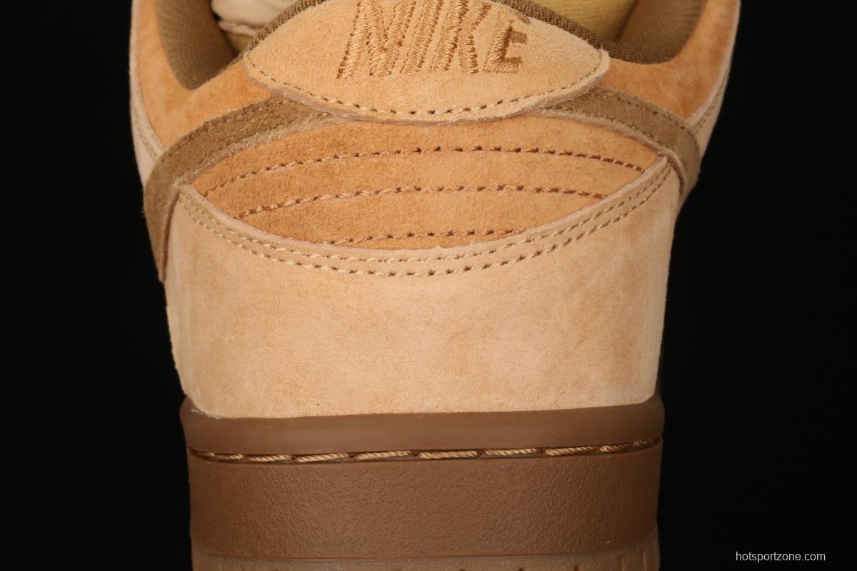 NIKE SB DUNK Low Pro wheat color deciduous yellow low-top sports skateboard shoes 883232-700