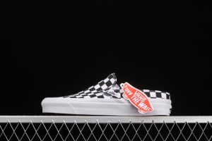Vans Authentic 2021 summer new Anaheim black and white checkerboard VN0A54F75GULoafers Shoes slacker semi-dragged canvas board shoes