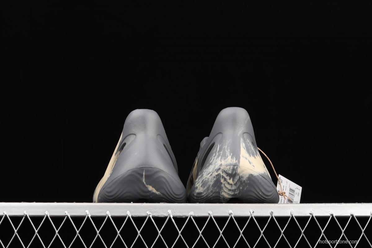 Adidas Yeezy Foam Runner Ararat GV7904 integrated injection molding coconut hole shoes khaki gray camouflage