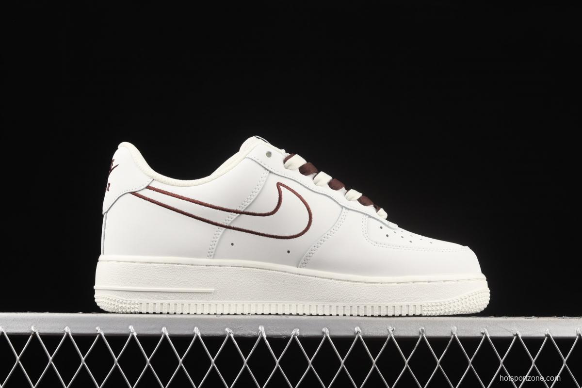 NIKE Air Force 11407 Low beige electric embroidery hook low-top casual board shoes CL6326-138,