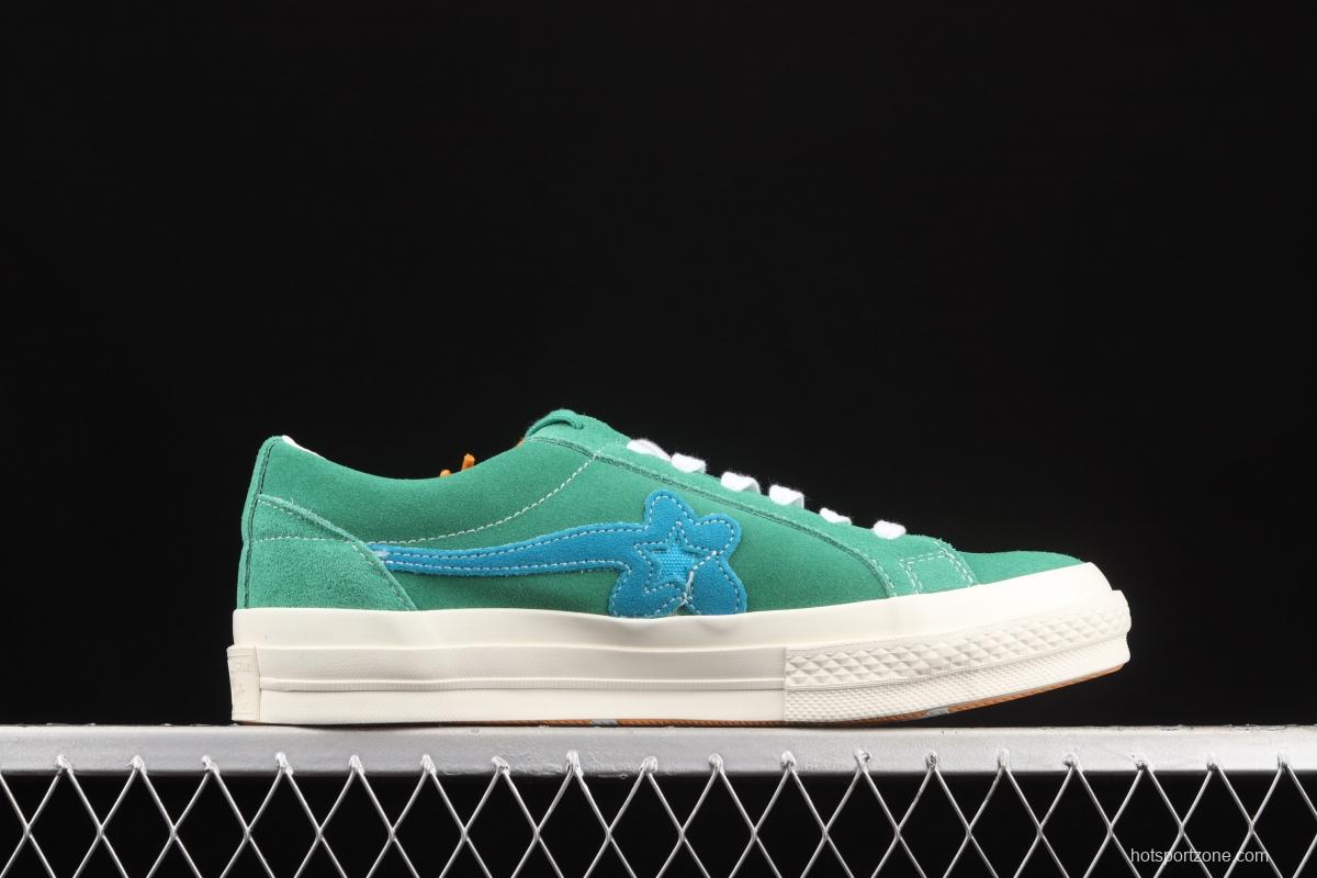 Creator x Converse One Star Ox Golf Le Fleur TTC co-signed green floret 2.0 suede low upper shoes 160322C