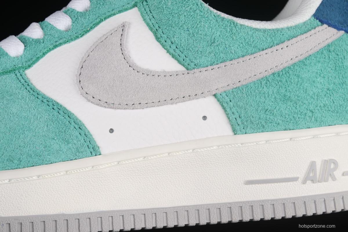 NIKE Air Force 1' 07 Low light green suede stitching low-top casual board shoes BQ8988-102