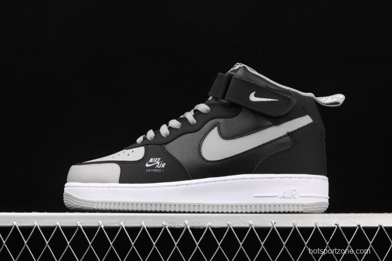 NIKE Air Force 1 Lv8 ShAdidasow Grey Shadow Grey side Logo3M reflective board shoes BQ6819-008