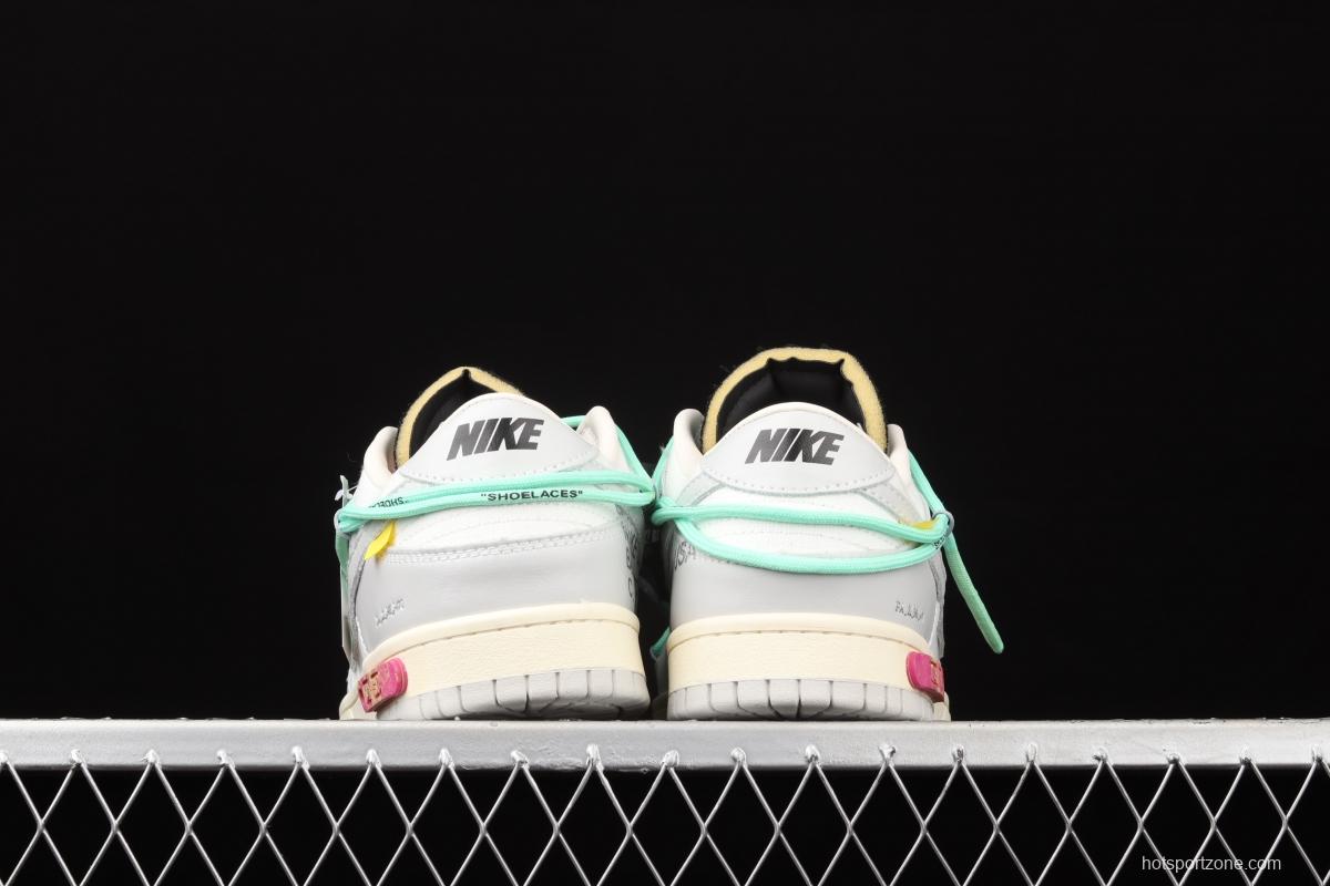 OFF-White x NIKE DUNK Low 04 of 50 OW Grey Leisure Sports Skateboard shoes DM1602-114
