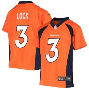 Youth Drew Lock Orange Player Limited Team Jersey