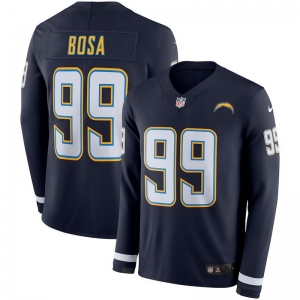 Men's Nick Bosa Black Therma Long Sleeve Player Limited Team Jersey