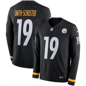 Men's JuJu Smith-Schuster Black Therma Long Sleeve Player Limited Team Jersey