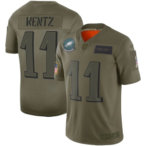 Youth Carson Wentz Olive 2019 Salute to Service Player Limited Team Jersey