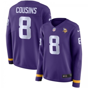 Women's Kirk Cousins Purple Therma Long Sleeve Player Limited Team Jersey