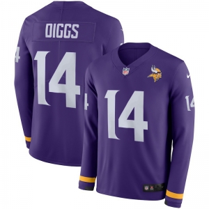 Men's Stefon Diggs Purple Therma Long Sleeve Player Limited Team Jersey
