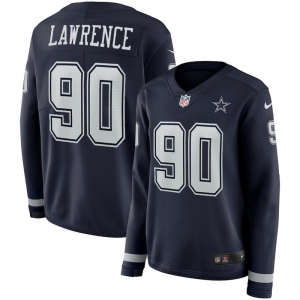 Women's Demarcus Lawrence Black Therma Long Sleeve Player Limited Team Jersey