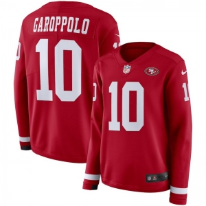 Women's Jimmy Garoppolo Red Therma Long Sleeve Player Limited Team Jersey