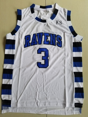 Antwon Skills Taylor 3 One Tree Hill Ravens White Basketball Jersey