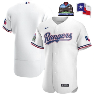 Men's White Home 2020 Authentic Inaugural Season and Flag Patch Team Jersey