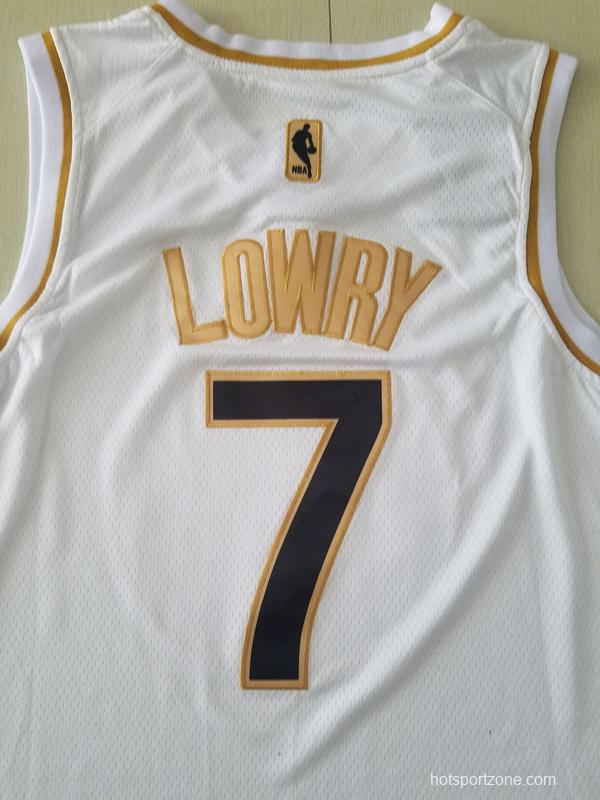 Kyle Lowry 7 White Golden Edition Jersey