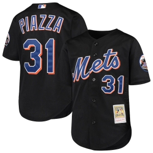 Youth Mike Piazza Black Cooperstown Collection Mesh Batting Practice Throwback Jersey