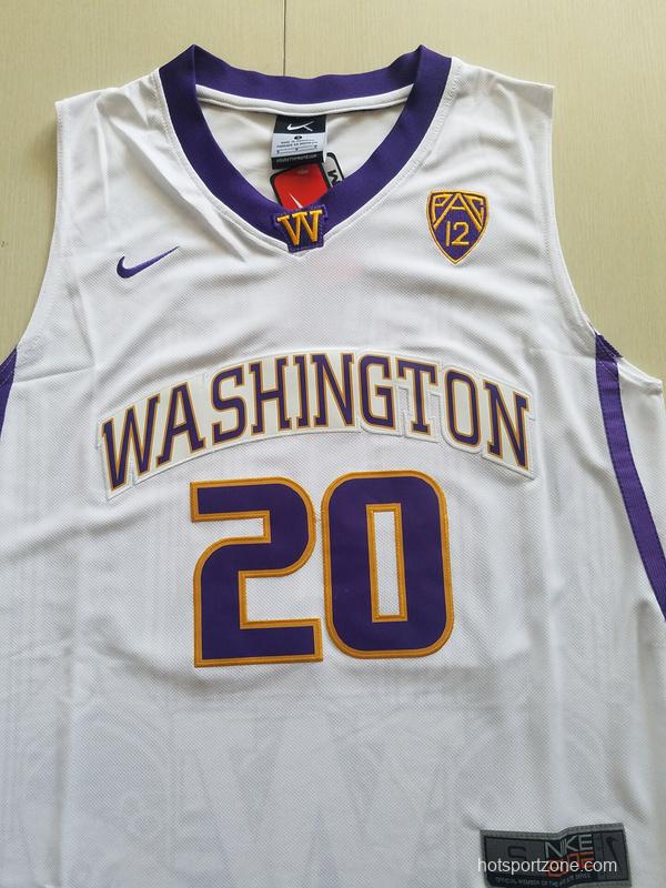Markelle Fultz 20 Washington College White Basketball Jersey