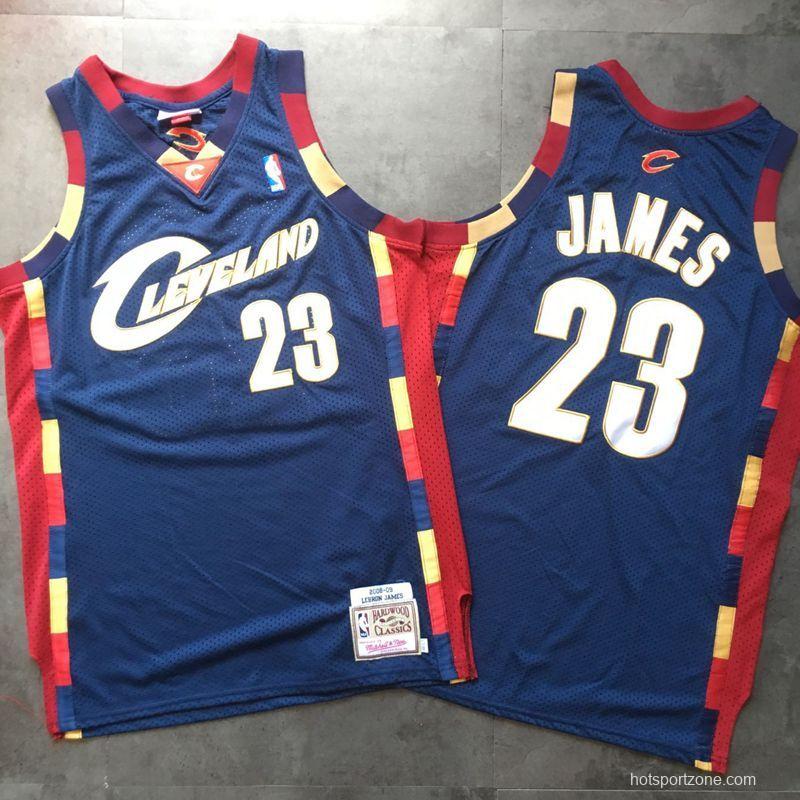 Men's LeBron James Navy Blue Retro Classic Team Jersey