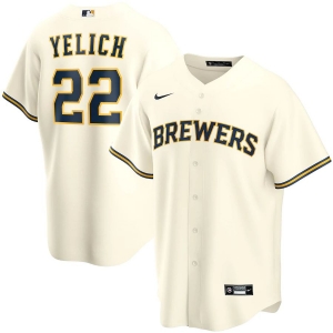 Youth Christian Yelich Cream Home 2020 Player Team Jersey