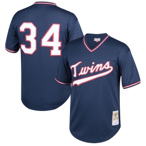 Youth Kirby Puckett Navy Cooperstown Collection Mesh Batting Practice Throwback Jersey