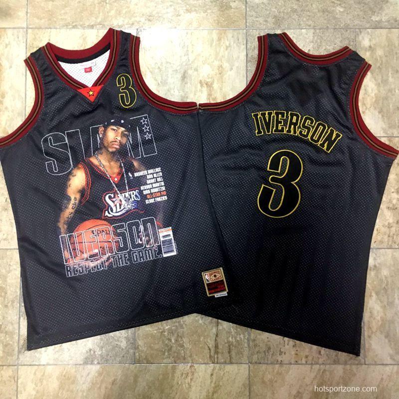 Men's Allen Iverson Black Retro Classic Team Jersey