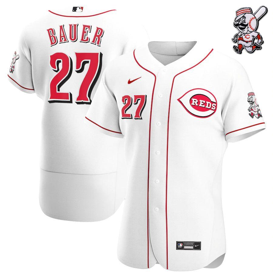 Men's Trevor Bauer White Home 2020 Authentic Player Team Jersey